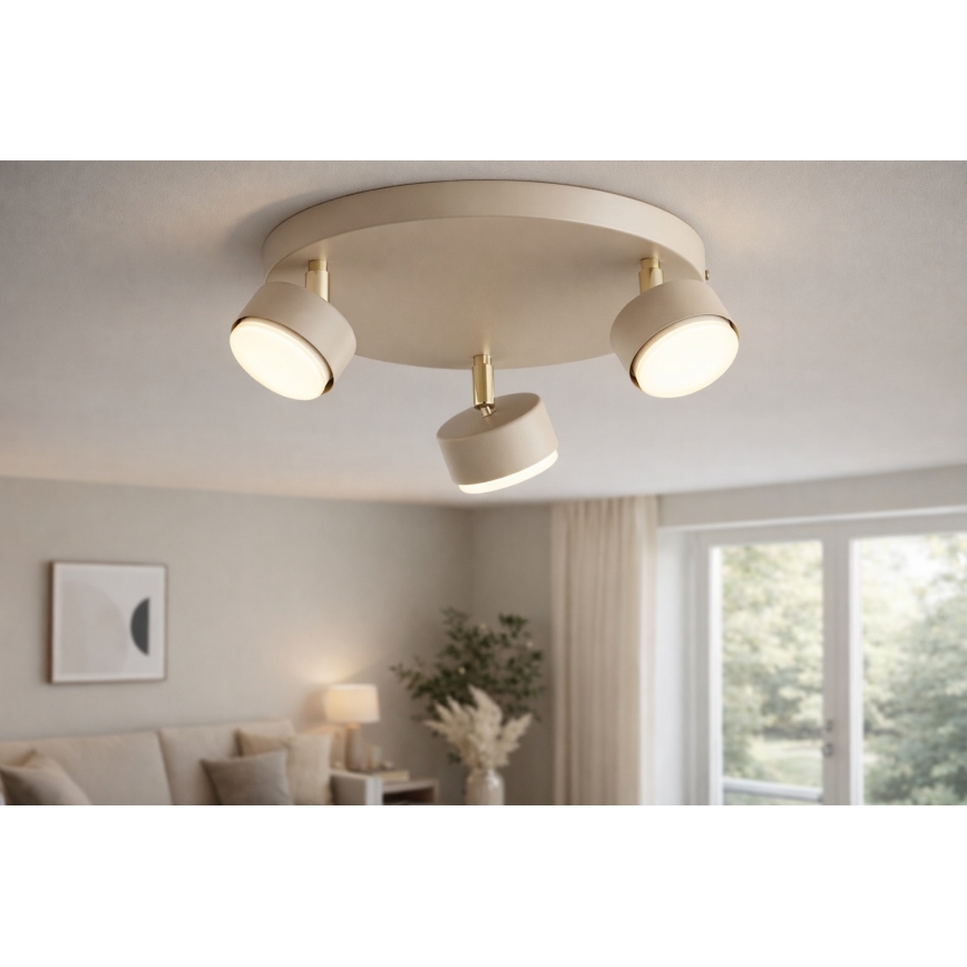 Brilagi - LED-spottivalaisin MONO 3xGX53/30W/230V beige/kulta