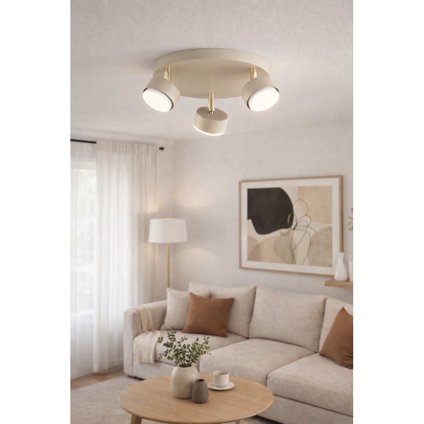 Brilagi - LED-spottivalaisin MONO 3xGX53/30W/230V beige/kulta
