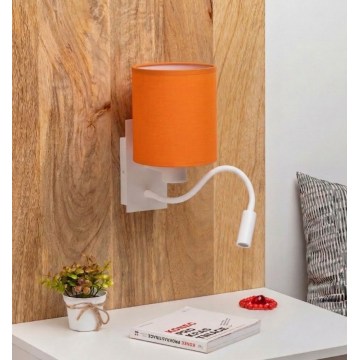 Brilagi - LED-taipuisa seinävalaisin NUBILA 1xE27/25W/230V + LED/3W valkoinen/oranssi
