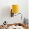 Brilagi - LED-taivutettava seinävalaisin NUBILA 1xE27/25W/230V + LED/3W mattakromi/keltainen