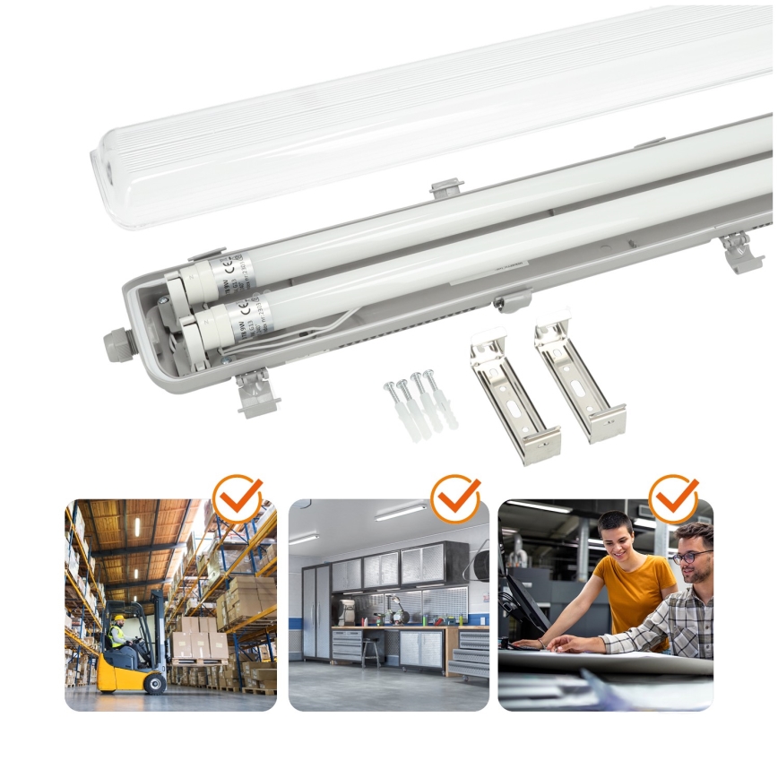 BRILAGI - LED-tekninen pölytiivis loisteputkivalaisin OPTIMA T8 2xG13/9W/230V 4000K IP65 67,5 cm