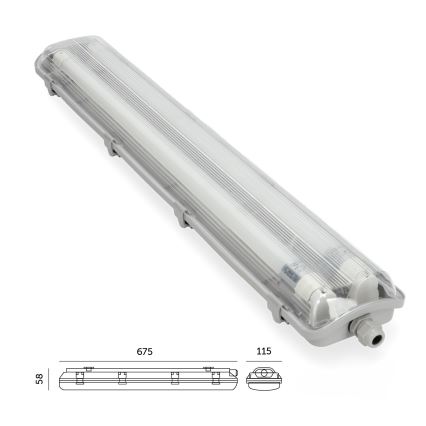 BRILAGI - LED-tekninen pölytiivis loisteputkivalaisin OPTIMA T8 2xG13/9W/230V 4000K IP65 67,5 cm