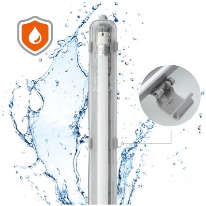 BRILAGI - LED-tekninen pölytiivis loisteputkivalaisin OPTIMA T8 1xG13/18W/230V 4000K IP65 128 cm