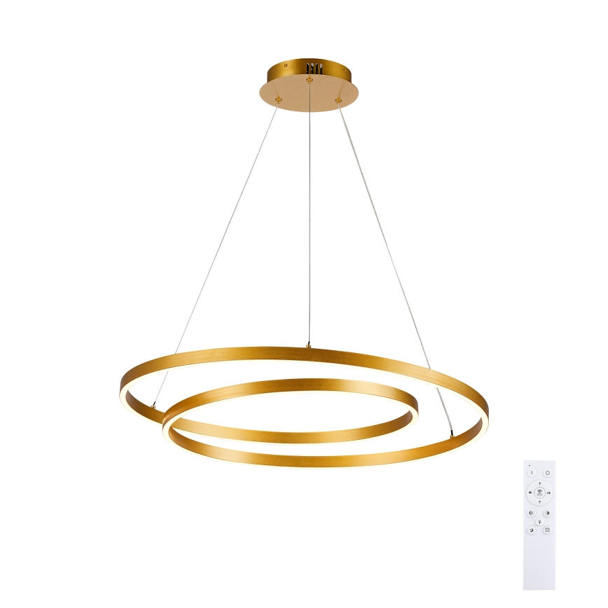 BRILAGI - LED himmennettävä riippuvalaisin vaijerilla TWISTER LED/75W/230V 3000–6000K halkaisija 70 cm kultainen + kauko-ohjain