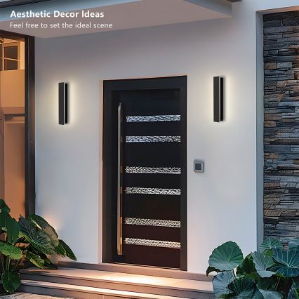 Brilagi - LINEAR LED ulkoseinävalaisin, 8 W, 230 V, 4000 K, IP65, 30 cm, musta, CRI 90