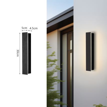 Brilagi - LINEAR LED ulkoseinävalaisin, 8 W, 230 V, 4000 K, IP65, 30 cm, musta, CRI 90