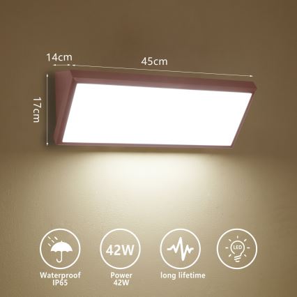 Brilagi - LED-ulkoseinävalaisin TRIANGLE LED/42W/230V 3000/4000/6500K 45 cm ruskea IP65