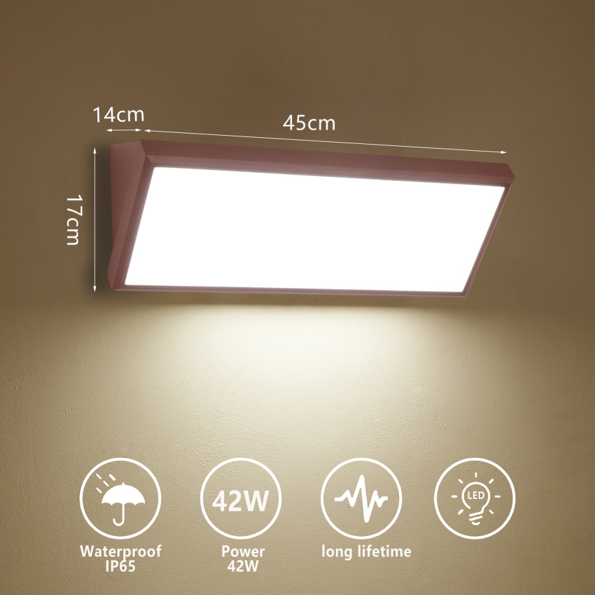 Brilagi - LED-ulkoseinävalaisin TRIANGLE LED/42W/230V 3000/4000/6500K 45 cm ruskea IP65