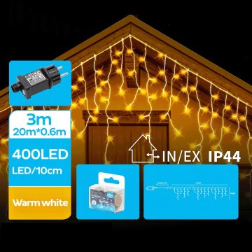 BRILAGI - LED ulkojouluvaloketju 400xLED/8 toimintoa 23x0,6m IP44 lämmin valkoinen