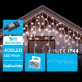 Brilagi - LED ulkojouluvalosarja 400xLED/8 toimintoa 23x0,6m IP44 kylmänvalkoinen