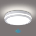 Brilagi - LED-ulkokattavalaisin anturilla BENE LED/24W/230V halkaisija 26 cm valkoinen IP54