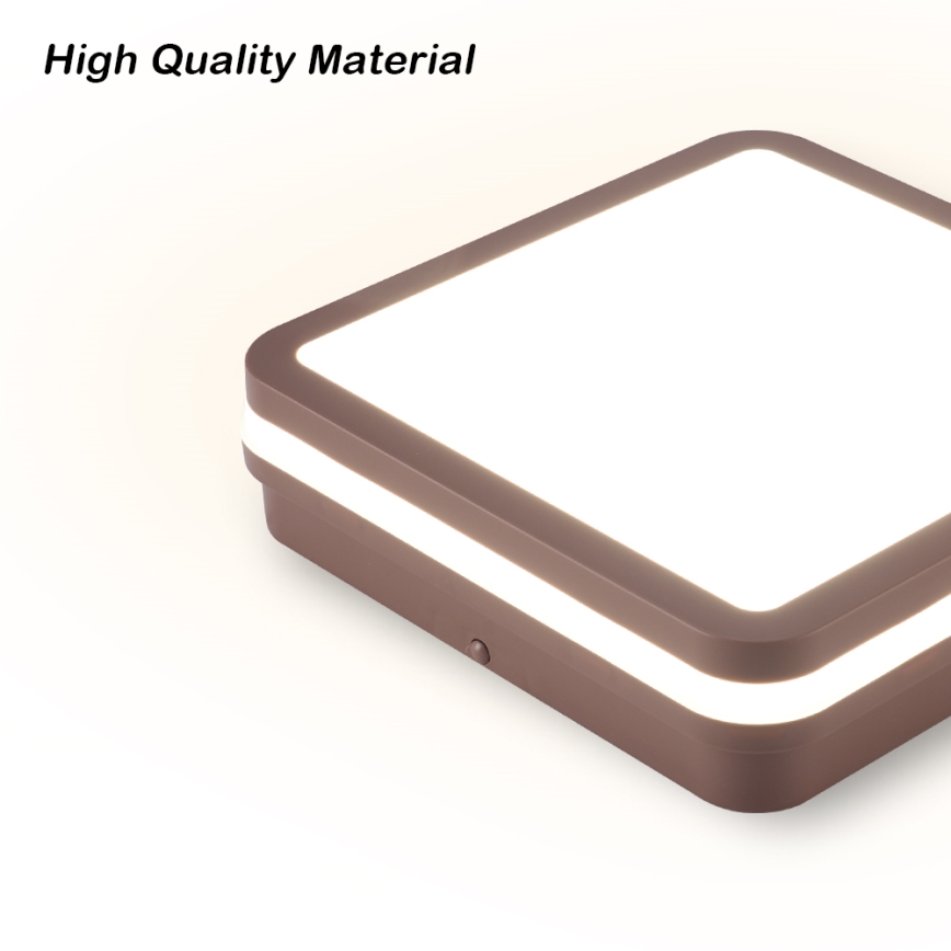 Brilagi - LED-ulkokattovalaisin BENE LED/18W/230V 21,5 x 21,5 cm ruskea IP54