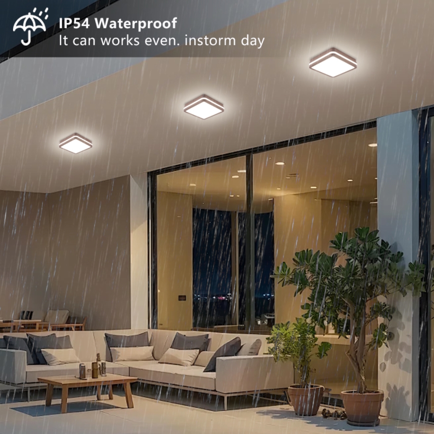 Brilagi - LED-ulkokattovalaisin BENE LED/18W/230V 21,5 x 21,5 cm ruskea IP54