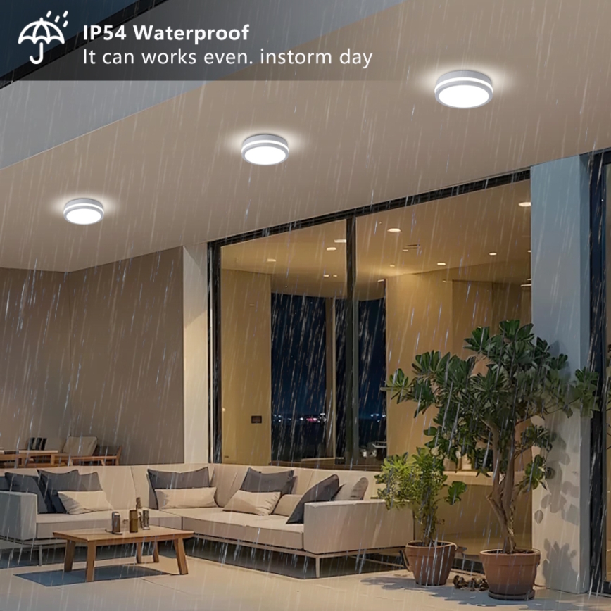 Brilagi - LED-ulkokattovalaisin BENE LED/18W/230V halkaisija 21,5 cm valkoinen IP54