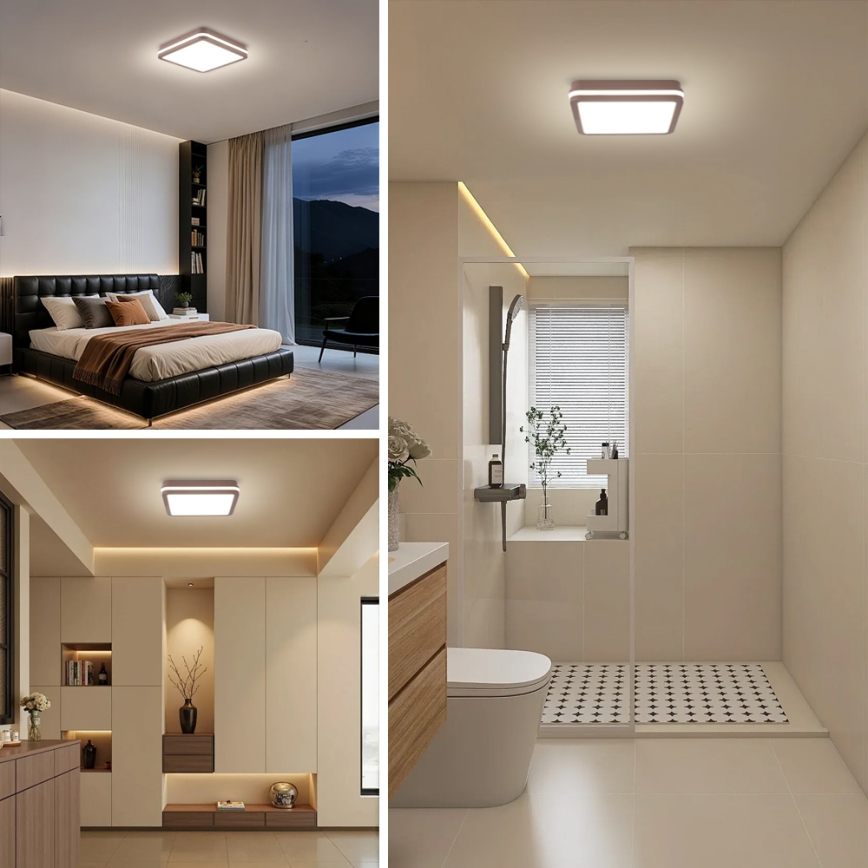 Brilagi - LED ulkokattovalaisin BENE LED/24W/230V 26x26 cm ruskea IP54