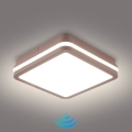 BRILAGI - LED-ulkokattovalaisin tunnistimella BENE LED/18W/230V 21,5x21,5 cm ruskea IP54