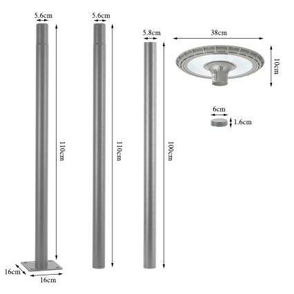 BRILAGI - LED-ulkokatuvalaisin URBANSPARK LED/120W/230V, harmaa, IP65
