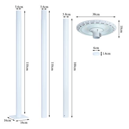 Brilagi - LED-ulkokatuvalaisin URBANSPARK LED/120W/230V valkoinen IP65
