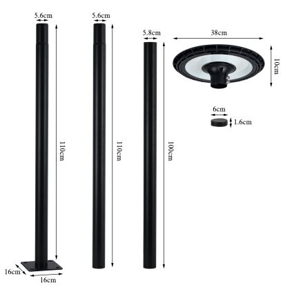 Brilagi - LED-ulkokatuvalaisin URBANSPARK LED/60W/230V musta IP65