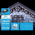BRILAGI - LED ulkokäyttöinen jouluketju 1500xLED/12W/8 toimintoa 78x0,6m IP44 kylmänvalkoinen