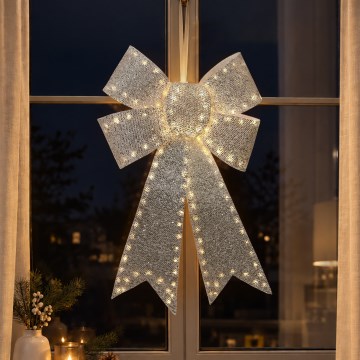 BRILAGI - LED Ulkokäyttöinen joulukoriste LED/3,3W/230V IP44 hopeanvärinen rusetti