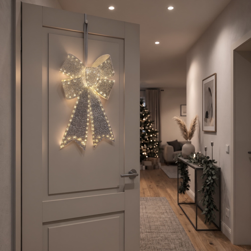 BRILAGI - LED Ulkokäyttöinen joulukoriste LED/3,3W/230V IP44 hopeanvärinen rusetti