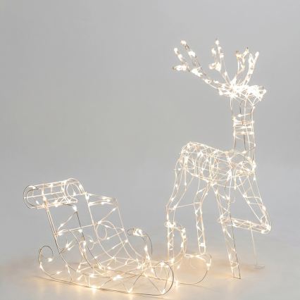 BRILAGI - LED Ulkojoulukoriste LED/3,6W/8 toimintoa 100 cm IP44 poro rekineen lämmin valkoinen