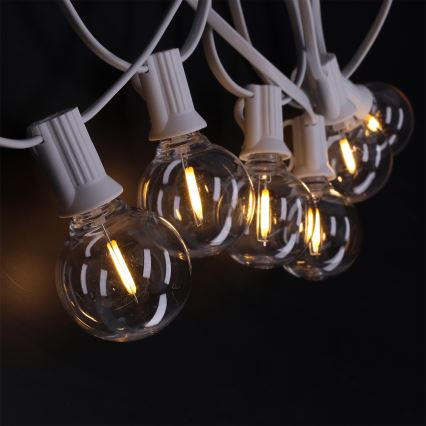 BRILAGI - LED ulkokoristevaloketju GIRLANDA 25xE12/0,8W/230V 20m valkoinen IP44 lämmin valkoinen
