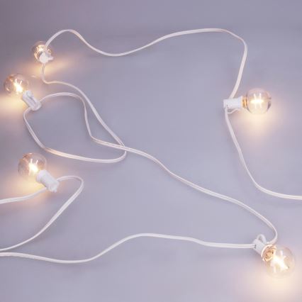 Brilagi - LED-ulkokäyttöinen koristevaloketju GIRLANDA 10xE12/0,6W/230V 8m valkoinen IP44 lämmin valkoinen