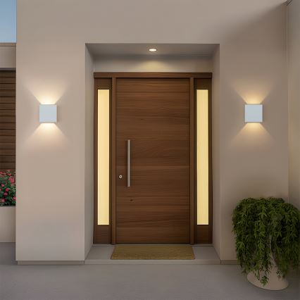 Brilagi - LED-ulkokäyttöinen seinävalaisin DOUBLERAY LED/6W/230V valkoinen IP54