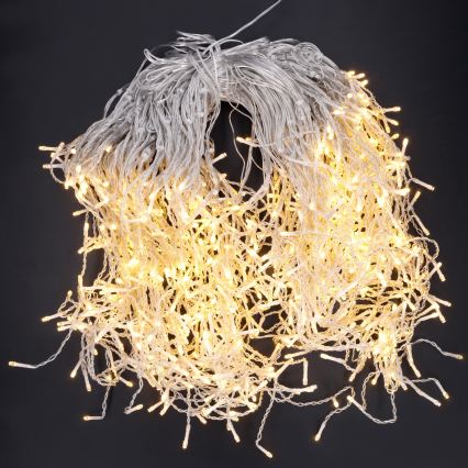BRILAGI - LED-ulkokäyttöön tarkoitettu joulukoristevalosarja 800 LED / 8 toimintoa, 43 m, IP44, lämmin valkoinen, jääpuikkovalot