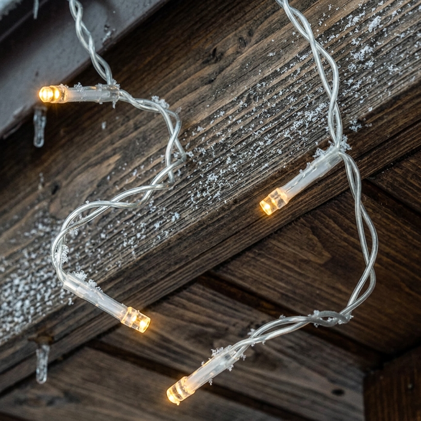 BRILAGI - LED-ulkokäyttöön tarkoitettu joulukoristevalosarja 800 LED / 8 toimintoa, 43 m, IP44, lämmin valkoinen, jääpuikkovalot