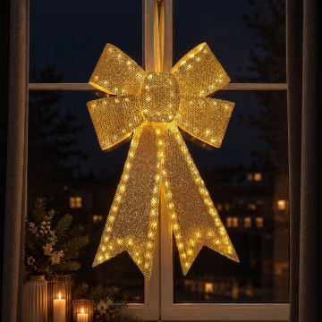 BRILAGI - LED-ulkokäyttöön tarkoitettu joulukoriste LED/3,3W/230V IP44 kultainen rusetti