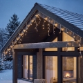 BRILAGI - LED-ulkokäyttöön tarkoitettu joulukoristevalosarja 800 LED / 8 toimintoa, 43 m, IP44, lämmin valkoinen, jääpuikkovalot
