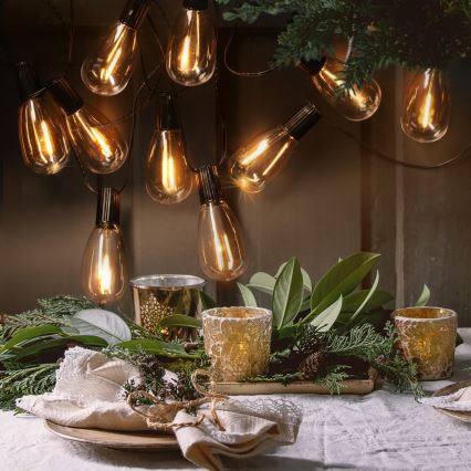 Brilagi - LED ulkokäyttöön tarkoitettu jouluköynnös 10xLED/3xAA 3,2m IP44 lämmin valkoinen