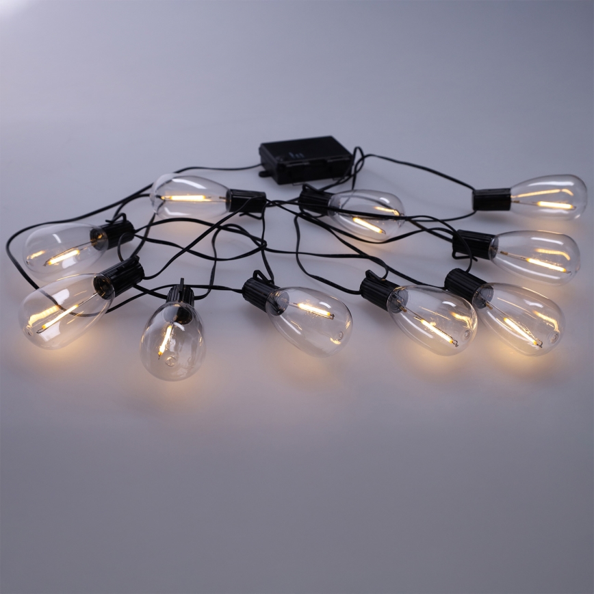 Brilagi - LED ulkokäyttöön tarkoitettu jouluköynnös 10xLED/3xAA 3,2m IP44 lämmin valkoinen