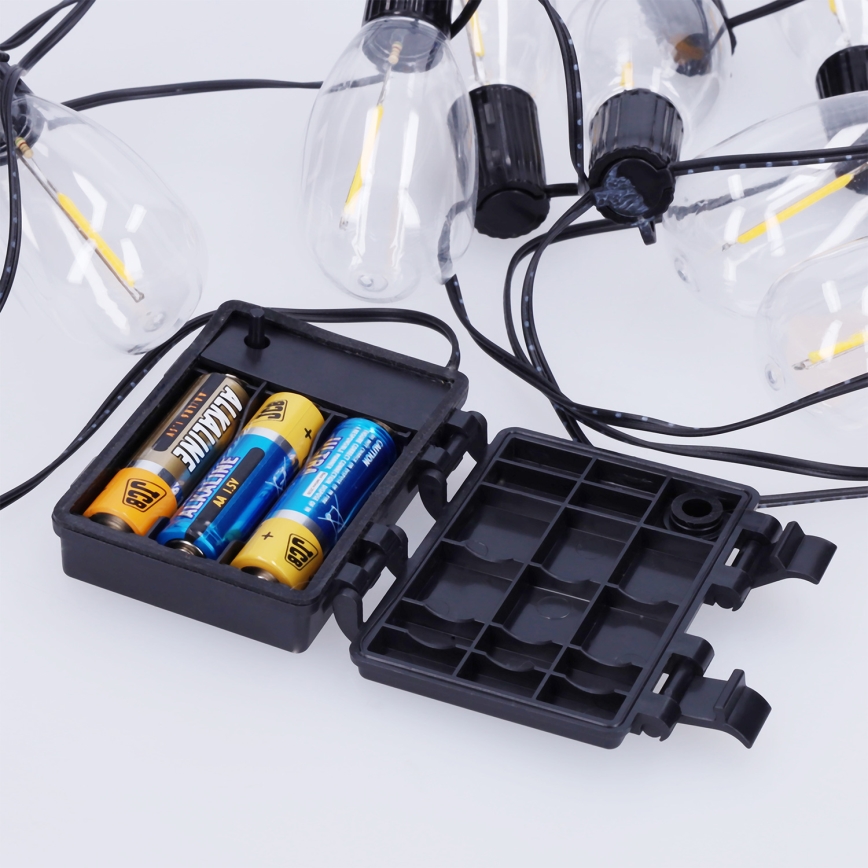 Brilagi - LED ulkokäyttöön tarkoitettu jouluköynnös 10xLED/3xAA 3,2m IP44 lämmin valkoinen