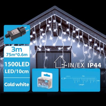 BRILAGI - LED ulkokäyttöön tarkoitettu jouluvalosarja 1500xLED/12W/8 toimintoa 78 m IP44 kylmänvalkoinen