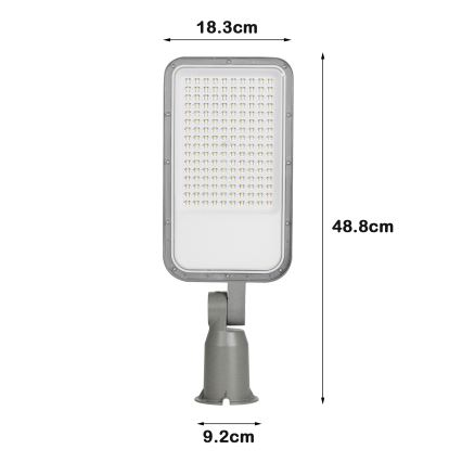 Brilagi - URBANLIGHT LED-ulkokatuvalaisin saranalla LED/100W/230V harmaa IP65