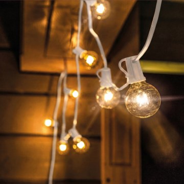 Brilagi - LED ulkokäyttöön tarkoitettu koristevalosarja GIRLANDA 10xE12/0,6W/230V 8 m valkoinen IP44 lämmin valkoinen