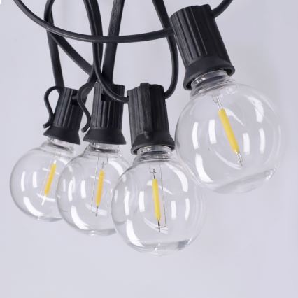 Brilagi - LED-ulkokäyttöön tarkoitettu koristevalosarja GIRLANDA 10xE12/0,6W/230V 8m musta IP44 lämmin valkoinen