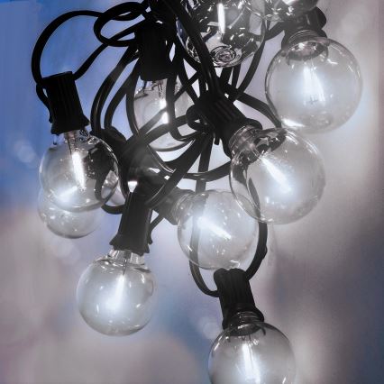 Brilagi - LED-ulkokäyttöinen koristevalosarja GIRLANDA 25xE12/0,8W/230V 20m IP44 kylmä valkoinen