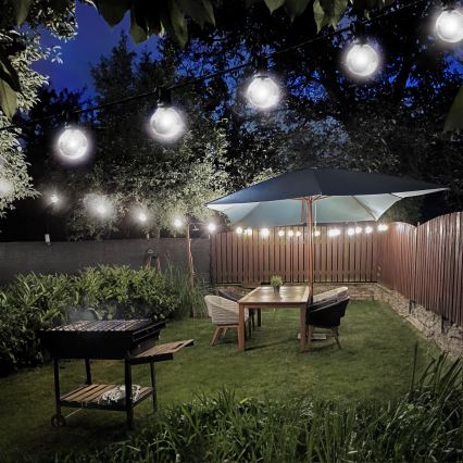 Brilagi - LED-ulkokäyttöinen koristevalosarja GIRLANDA 25xE12/0,8W/230V 20m IP44 kylmä valkoinen