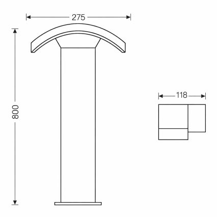 Brilagi - LED-ulkolamppu ARCELO LED/9W/230V 80 cm IP54