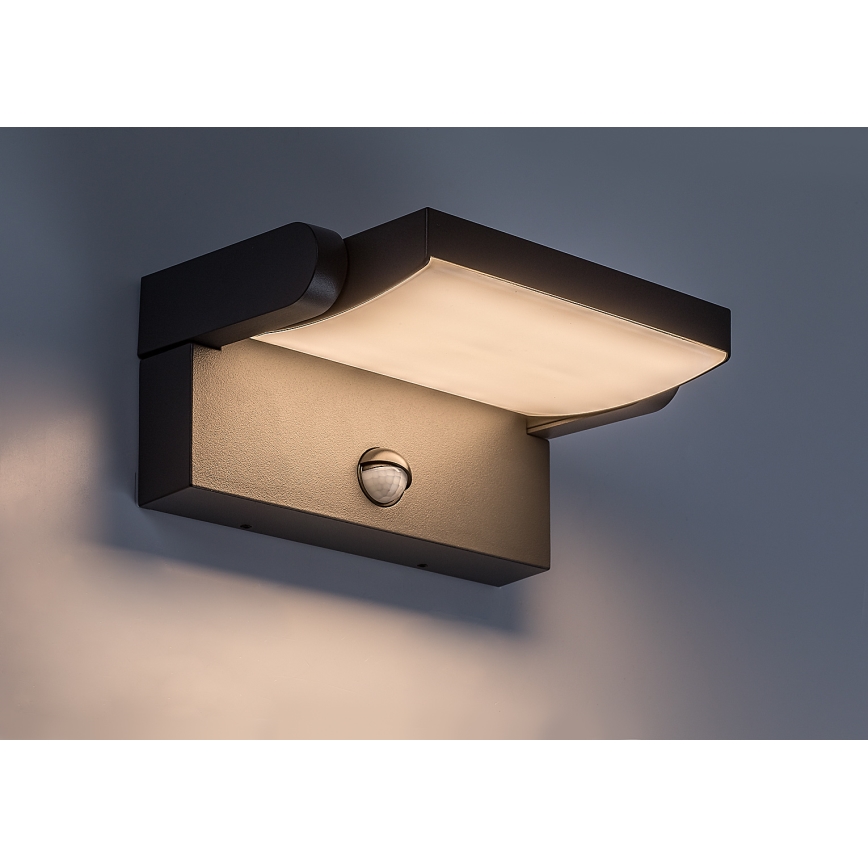 BRILAGI - LED Ulkoseinävalaisin liiketunnistimella ja hämäräkytkimellä ANKLE LED/12W/230V IP65 musta