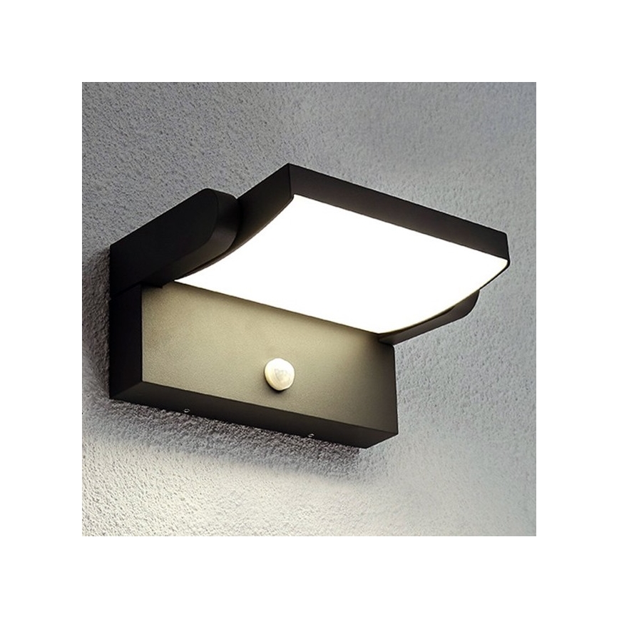 BRILAGI - LED Ulkoseinävalaisin liiketunnistimella ja hämäräkytkimellä ANKLE LED/12W/230V IP65 musta