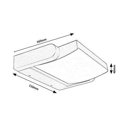 Brilagi - LED-ulkoseinävalaisin ANKLE LED/18W/230V 3000K IP65 antrasiitti