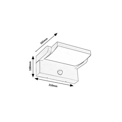 Brilagi - LED-ulkovaloseinävalaisin anturilla ANKLE LED/18W/230V 3000K IP65 antrasiitti