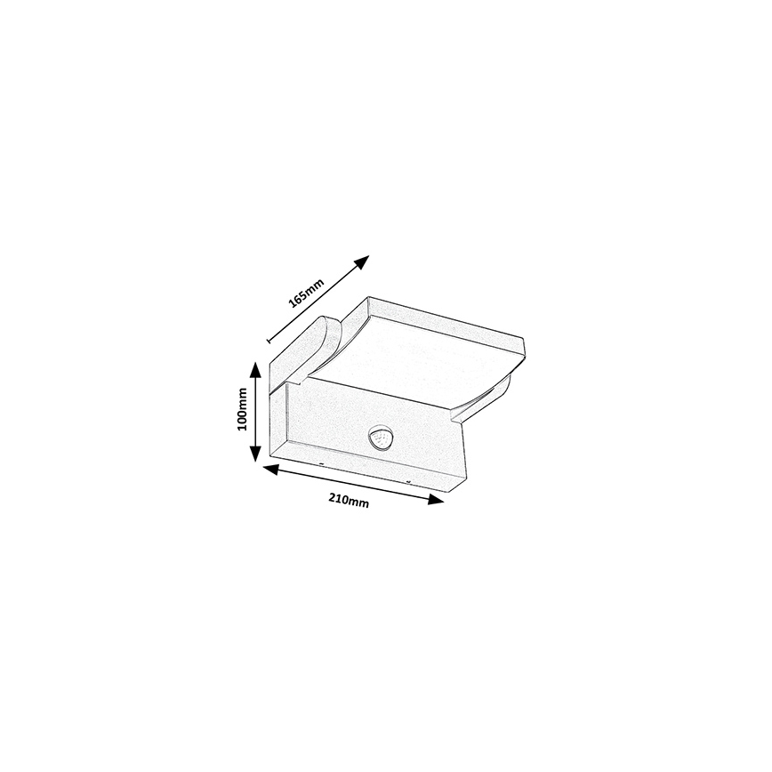 Brilagi - LED-ulkovaloseinävalaisin anturilla ANKLE LED/18W/230V 3000K IP65 antrasiitti
