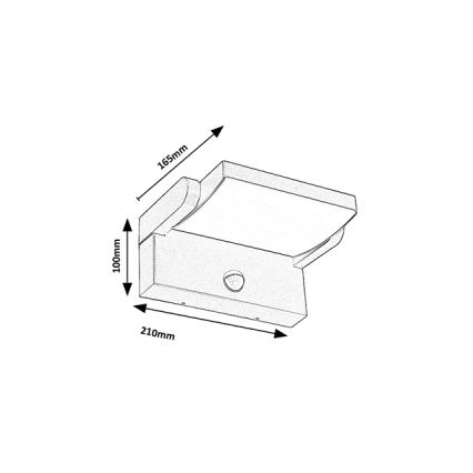 Brilagi - LED-ulkovaloseinävalaisin anturilla ANKLE LED/18W/230V 4000K IP65 antrasiitti
